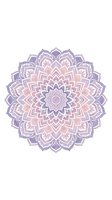 Intricate mandala flower with layered petals in soft purple and pink tones, isolated on white background for design, meditation, and wellness applications.