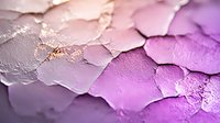 Abstract cracked paint texture in purple and pink tones with peeling layers creating artistic weathered surface for creative projects.