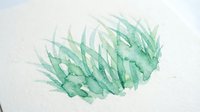 Watercolor green leaves botanical illustration on white paper background for natural organic design projects and eco-friendly branding materials.