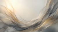 Abstract flowing waves in soft gold and gray tones create elegant motion across neutral background for modern design projects and luxury branding materials.