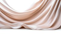 Elegant flowing silk fabric in soft beige and white creates gentle waves and folds, showcasing luxurious textile movement and smooth curves. Suitable for fashion and luxury backgrounds.