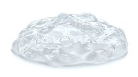 Transparent gel or slime blob with bubble texture, isolated on white background for design, packaging, and digital projects.