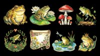 Toad and frog collection isolated on transparent background, ready for t-shirt design, clipart, stickers, sublimation and print-on-demand products.