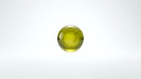 Green glass sphere with glossy surface isolated on white background for design projects and creative applications.