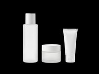 Skincare cosmetic bottles and jars isolated on transparent background, ready for design use on t-shirts, stickers, print-on-demand products, sublimation, and digital crafts.