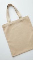 Blank natural linen tote bag isolated on white background, ready for custom printing, branding, and merchandise design projects.