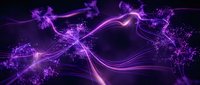 Abstract purple energy waves flowing through dark space with glowing particle effects and luminous trails creating dynamic motion patterns for digital art.