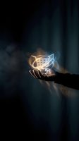 Businessman hand holding glowing shopping cart icon with upward arrow symbolizing e-commerce growth and online retail success in digital marketing.