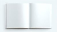 Blank open book with white pages on light background, isolated and ready for design mockups and creative projects. Clean minimalist layout for publishing.
