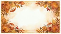 Autumn leaves and berries frame a blank center space in warm golden and red tones, ideal for seasonal greeting cards, invitations, and fall-themed designs.