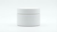 White cosmetic jar with lid isolated on white background, ready for skincare product packaging design, branding mockups, and beauty industry applications.