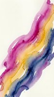 Abstract watercolor brush strokes in vibrant pink yellow and blue colors flowing organically across white background for creative design projects.