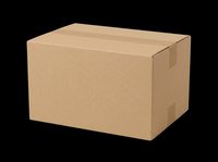 Closed cardboard shipping box isolated on transparent background, ready for T-shirt design, stickers, clipart, print on demand, and sublimation projects.