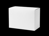 Blank white rectangular box isolated on transparent background, ready for packaging design, product mockups, branding, print-on-demand, and sublimation projects.