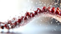 Fresh red currants with water drops and splashes on light background, dynamic food photography with bokeh effect and motion blur for culinary design.