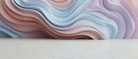 Abstract flowing waves in soft pastel colors creating elegant curved layers with smooth gradients for modern design backgrounds and digital art projects.