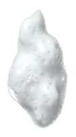 White foam bubble isolated on white background, perfect for cleaning product packaging, hygiene advertising, and skincare marketing materials.