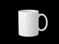 Blank white ceramic mug isolated on transparent background, ready for custom design, sublimation printing, and print-on-demand merchandise applications.