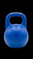 Blue kettlebell weight isolated on transparent background, ready for fitness design projects, t-shirt graphics, gym posters, workout clipart, and print-on-demand products.