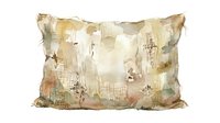 Vintage-inspired decorative pillow with distressed abstract patterns, aged textures, and muted earth tones for home decor styling.