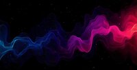 Vibrant cosmic energy waves in blue, purple, and pink colors flowing across dark space background, creating abstract futuristic design.