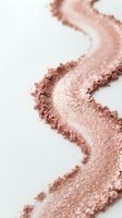 Shimmering rose gold glitter and powder swatches with metallic finish on white background, isolated for cosmetics, makeup, and beauty design projects.