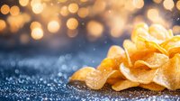 Golden gift bow with sparkling glitter and warm bokeh lights creating festive holiday atmosphere for celebrations and special occasions.