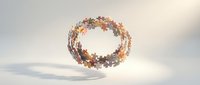 Circular swirl of autumn leaves and particles floating in mid-air against neutral background, suitable for seasonal design projects and fall-themed marketing materials.