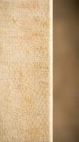 Natural beige canvas texture close-up showing woven fabric fibers and threads for artistic backgrounds and craft projects.