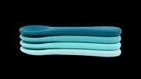 Stacked soft towels in shades of teal and turquoise, isolated on transparent background. Ready for design use on t-shirts, clipart, stickers, print-on-demand products, and sublimation projects.