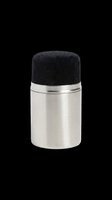 Stainless steel container with black velvet cap, isolated on transparent background. Ready for clipart, product mockups, sublimation, print-on-demand designs, and digital crafts.