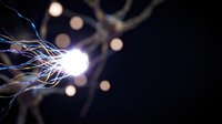 Glowing neural pathways with bright light nodes on dark background, suitable for neuroscience, technology, and medical presentations.