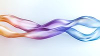 Flowing abstract waves in orange, pink, purple and blue colors creating dynamic motion effect on white background, suitable for modern design projects.