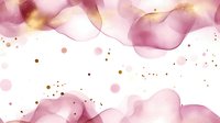 Delicate pink watercolor shapes with gold glitter accents flow across white background creating dreamy abstract pattern for wedding stationery and romantic designs.