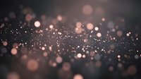 Floating rose gold particles and bokeh lights create an elegant, blurred background with soft glowing orbs, suitable for luxury, celebration, and premium design projects.