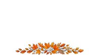 Isolated autumn leaf garland with orange, gold, and brown foliage arranged horizontally, ready for seasonal design projects, invitations, and decorative applications.