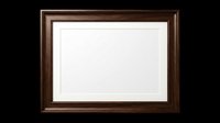 Dark brown wooden frame with double border design and white mat opening, isolated on transparent background. Ready for artwork display, print-on-demand products, digital design, sublimation, and creative projects.