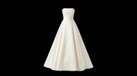 Elegant ivory ball gown with sweetheart neckline and full skirt, isolated on transparent background. Ready for wedding design, fashion clipart, t-shirt printing, sublimation, and print-on-demand products.