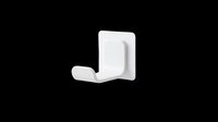 Minimalist white adhesive hook isolated on transparent background, ready for clipart, print-on-demand, sublimation, t-shirt design, and sticker applications.