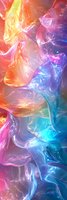 Vibrant flowing abstract background with luminous orange, pink and blue colors creating ethereal smoke-like patterns and waves for modern design projects.