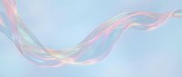 Flowing translucent ribbons in pastel rainbow colors creating elegant waves against soft gradient background for modern design projects.