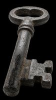 Antique iron skeleton key isolated on transparent background, ready for t-shirt design, stickers, clipart, print on demand, and sublimation projects.