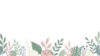 Watercolor botanical border with leaves and plants on white background for wedding invitations and greeting cards.