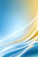 Flowing abstract waves in soft blue and golden yellow create dynamic movement against gradient background, suitable for modern business presentations and layouts.