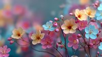Delicate spring blossoms in soft pastel colors with dreamy bokeh background for romantic designs, wedding invitations, and feminine branding projects.