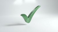Green checkmark symbol isolated on white background, suitable for web design, user interface elements, approval badges, and marketing materials.
