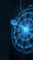 Futuristic holographic sphere with glowing blue wireframe network connections and digital data visualization in dark tech environment for cyber concepts.