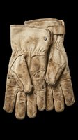 Worn dirty work gloves isolated on transparent background, ready for T-shirts, stickers, clipart, print on demand, and sublimation design use.