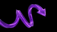 Vibrant purple curved arrow pointing right, isolated on transparent background. Ready for design use on t-shirts, clipart, stickers, print-on-demand products, and digital designs.