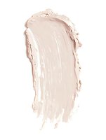 Creamy beige foundation smear on white background showing cosmetic texture and consistency, isolated makeup swatch for beauty product photography.
